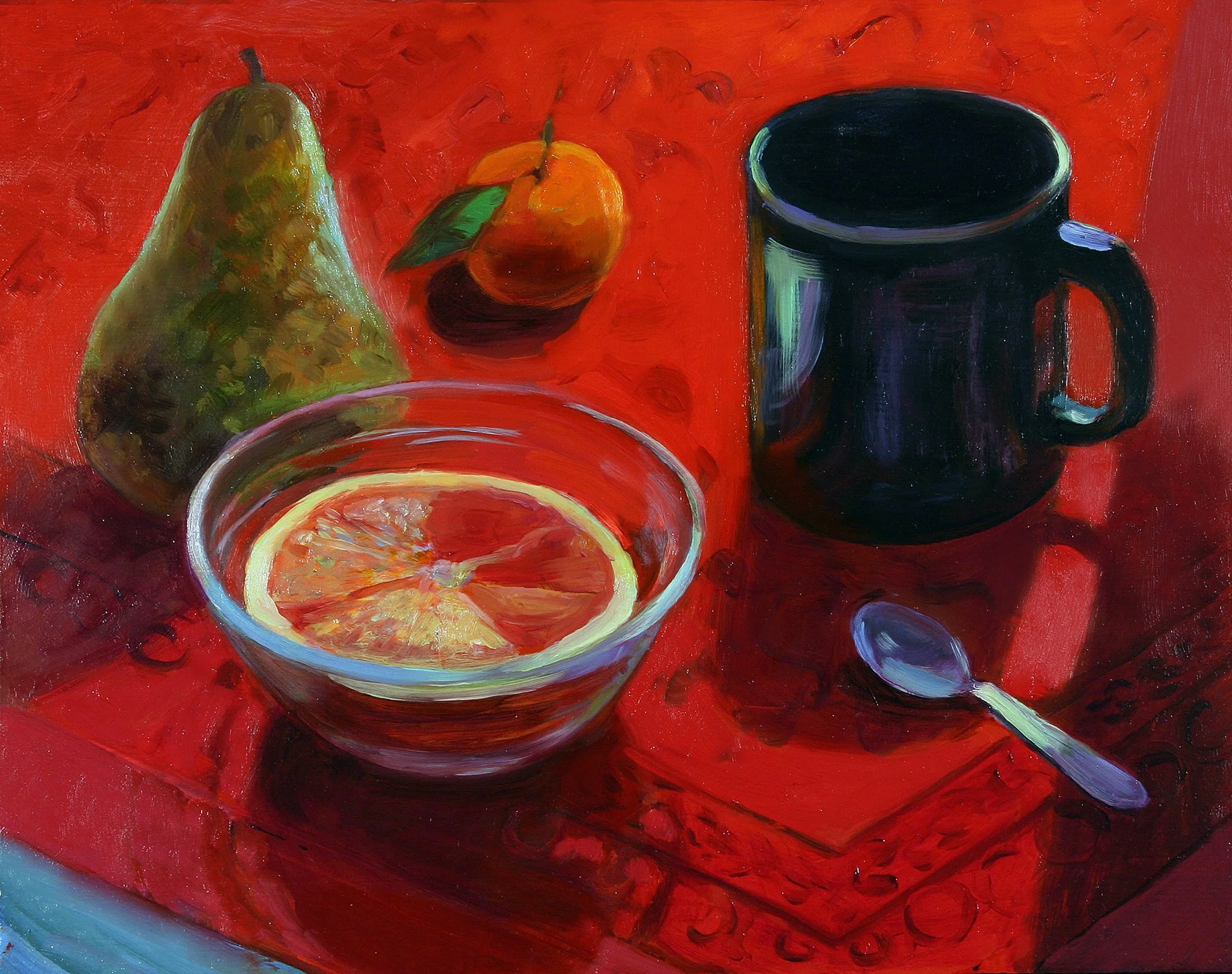 Red Linen, oil on wood panel, 11" x 14"