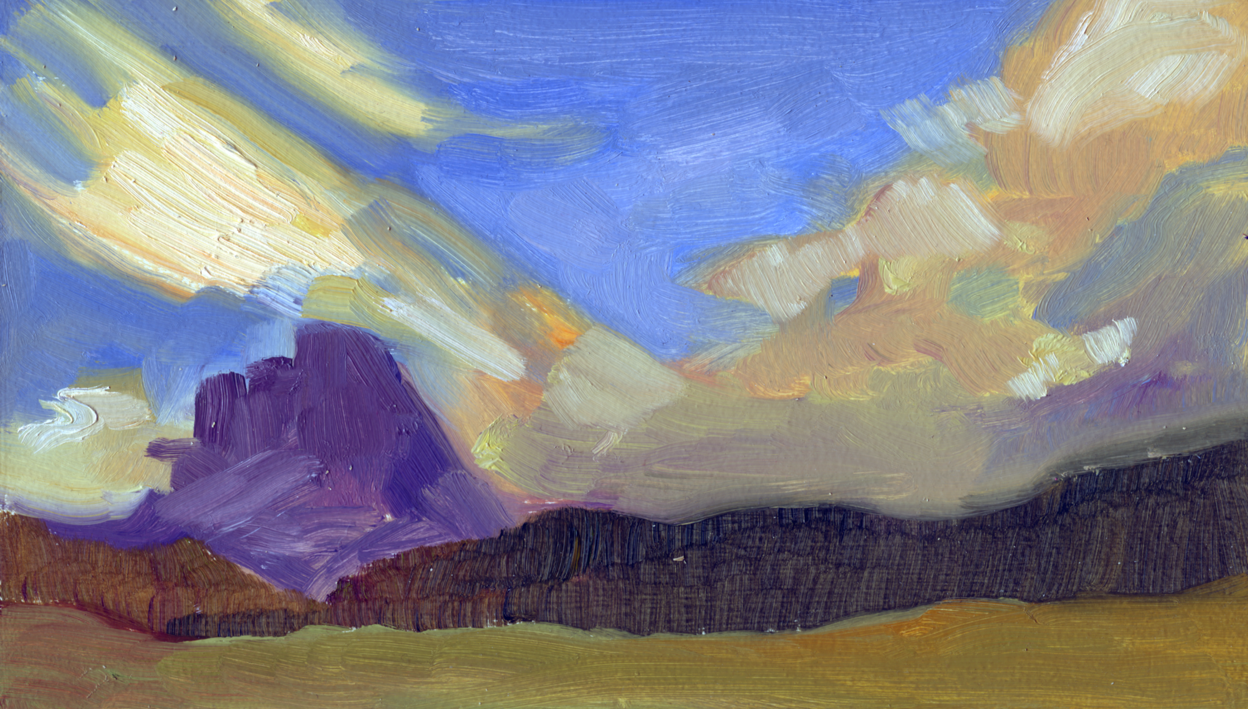 Cloud Series V, 2024, oil on wood panel, 6” x 10”