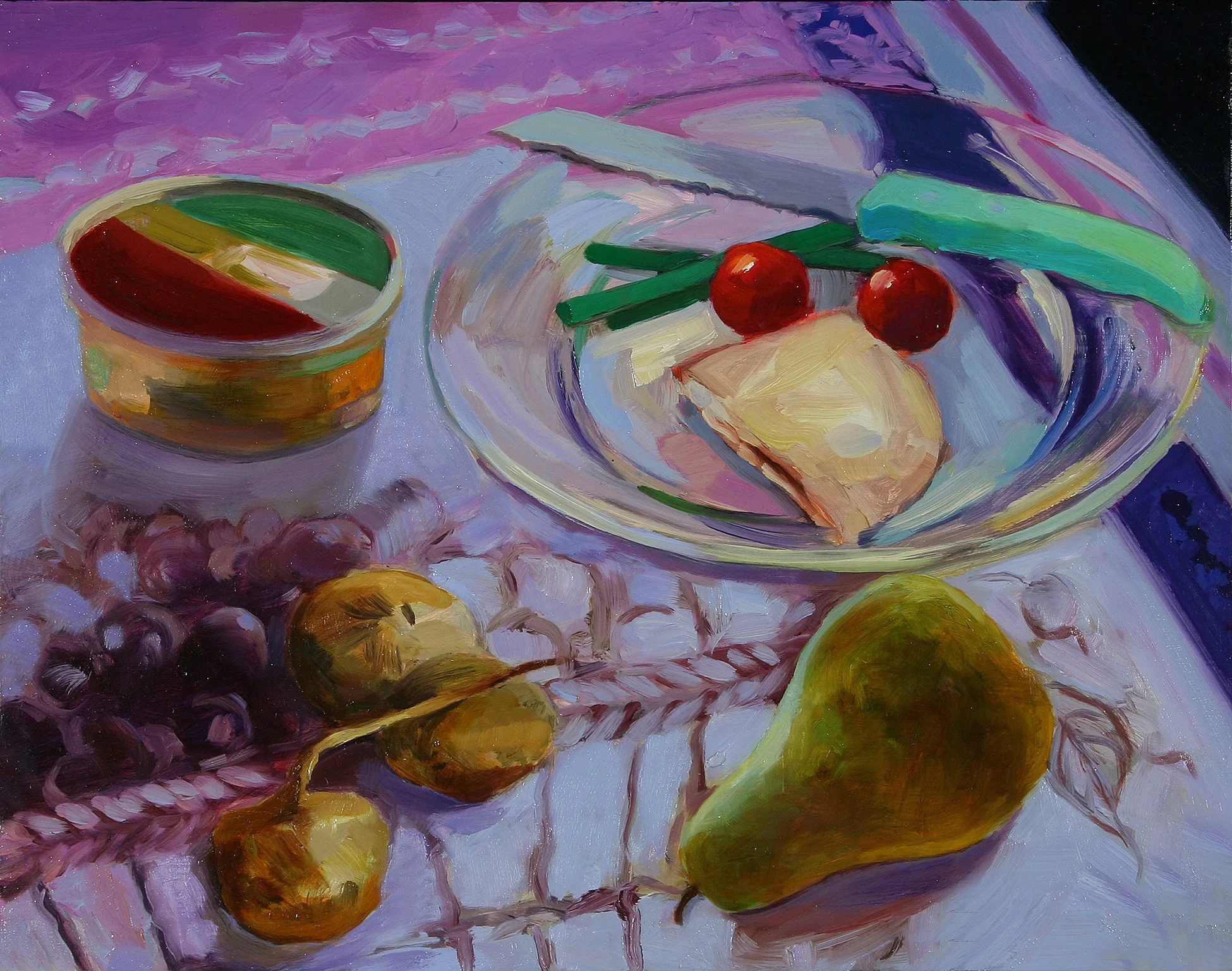 Figs and Hummus, oil on wood panel, 11" x 14"