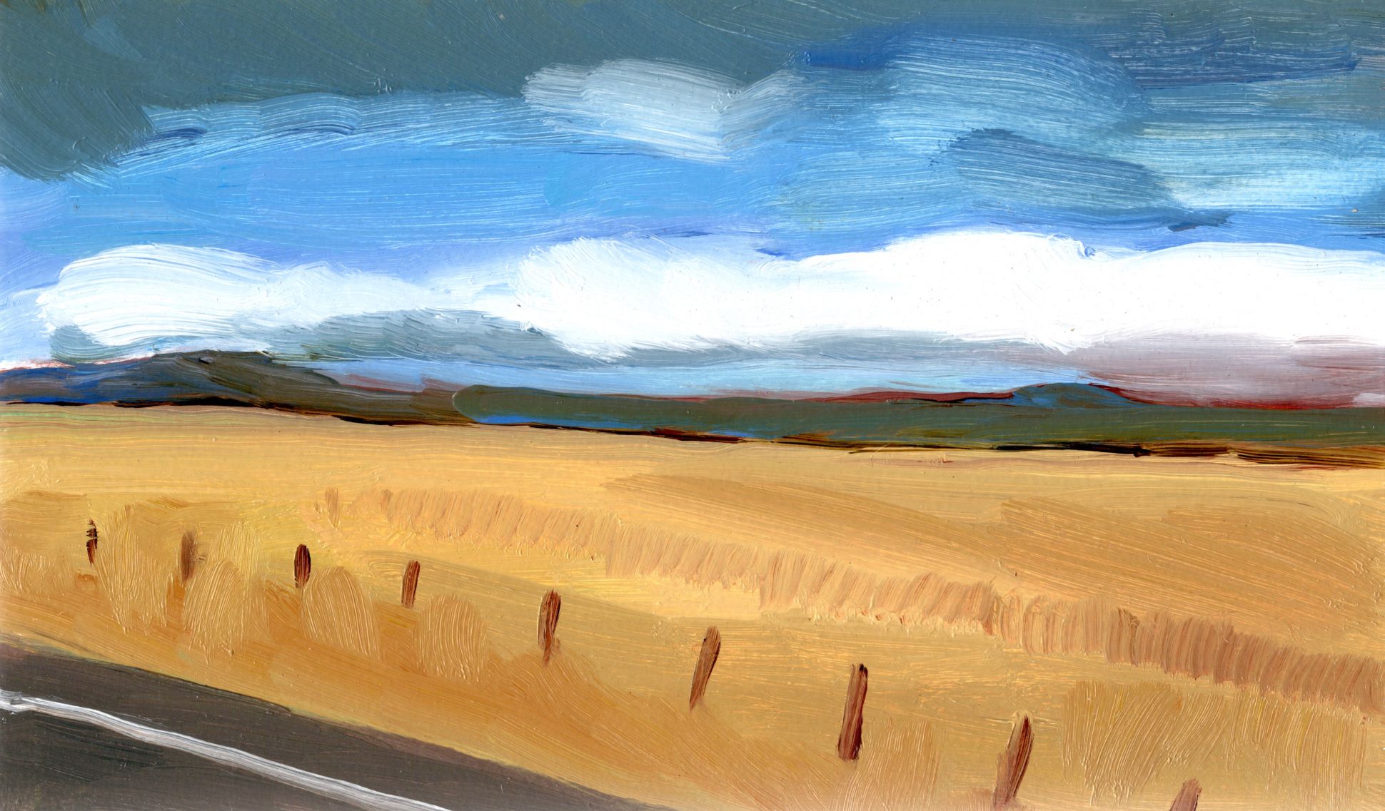 Landscape Study-1, 2024, oil on wood panel, 6” x 10"