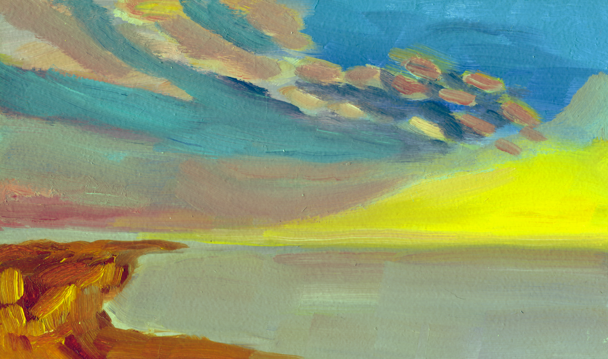 Cloud Series VI, 2024, oil on wood panel, 6” x 10”