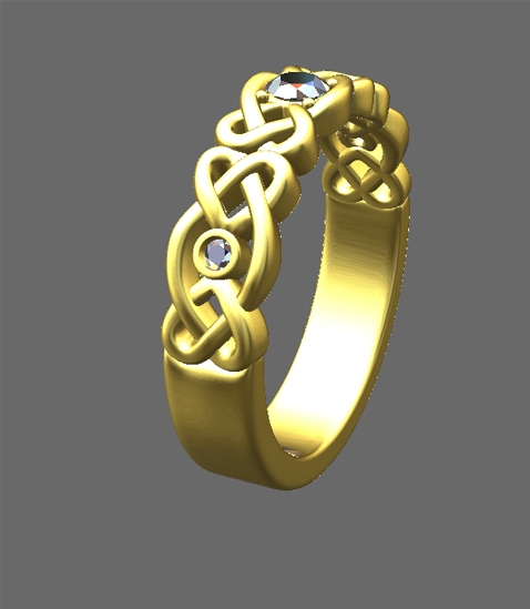 Filled using a smaller diamond and bezel setting.