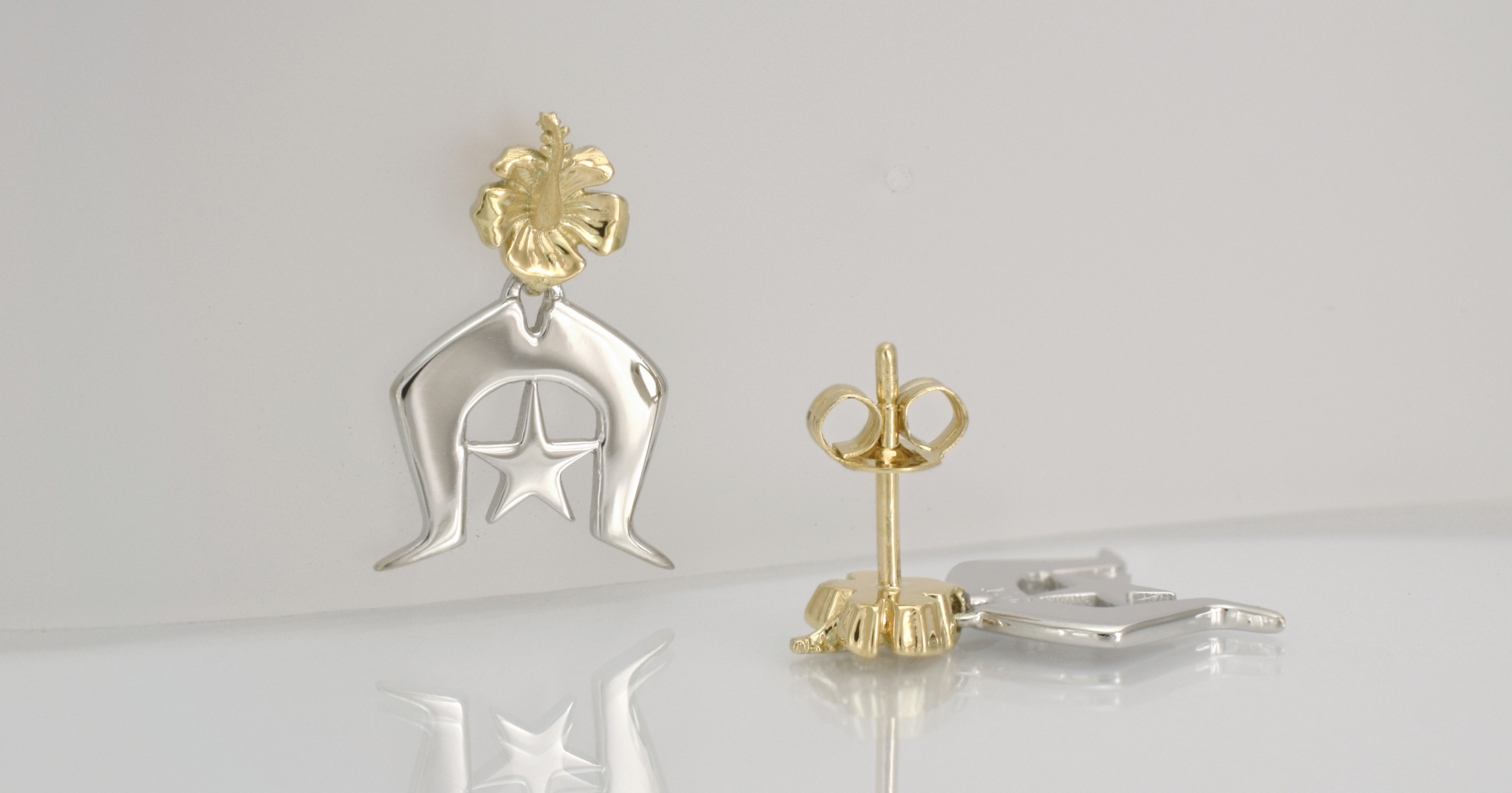 9ct yellow and white gold