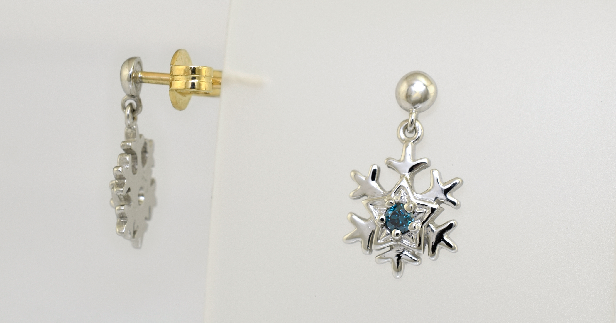 1.5cm from the top of the ball stud to the bottom of the snowflake.