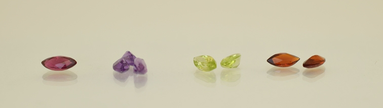 Natural Ruby, Amethyst, Peridot and Garnet