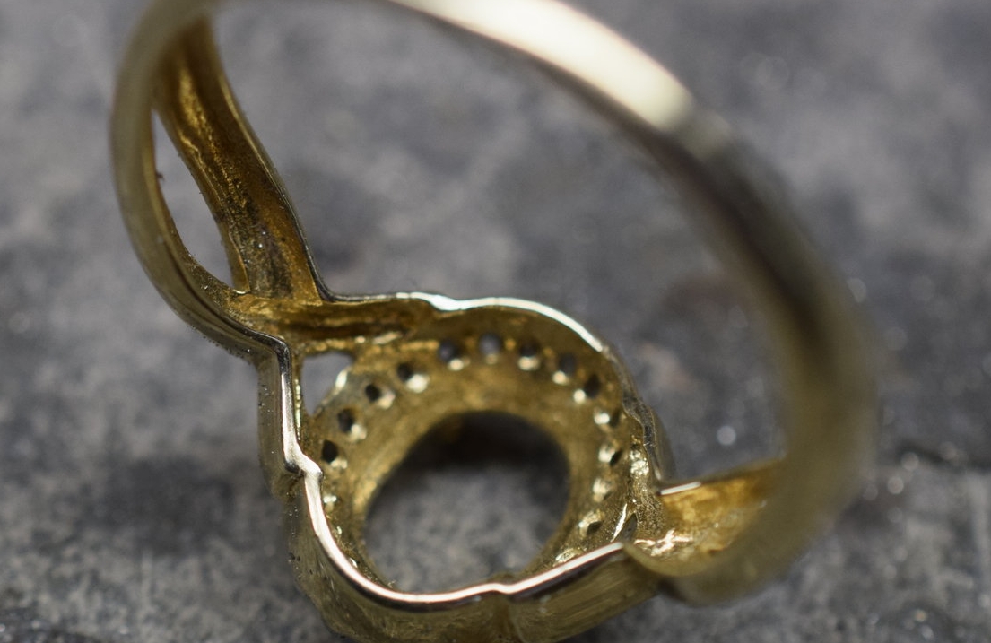 The thinned out inside of the ring. Ring weight 2.2 grams