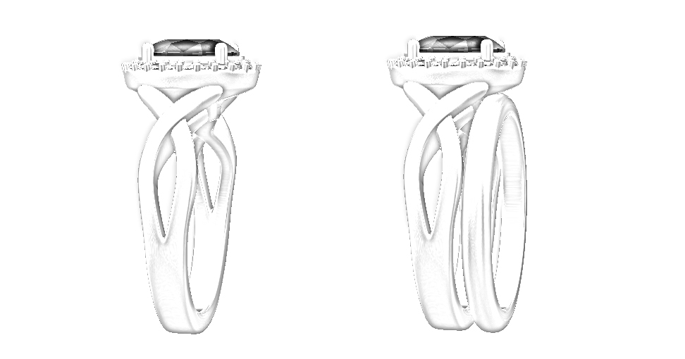 Modifications to the ring to allow for the wedding ring.