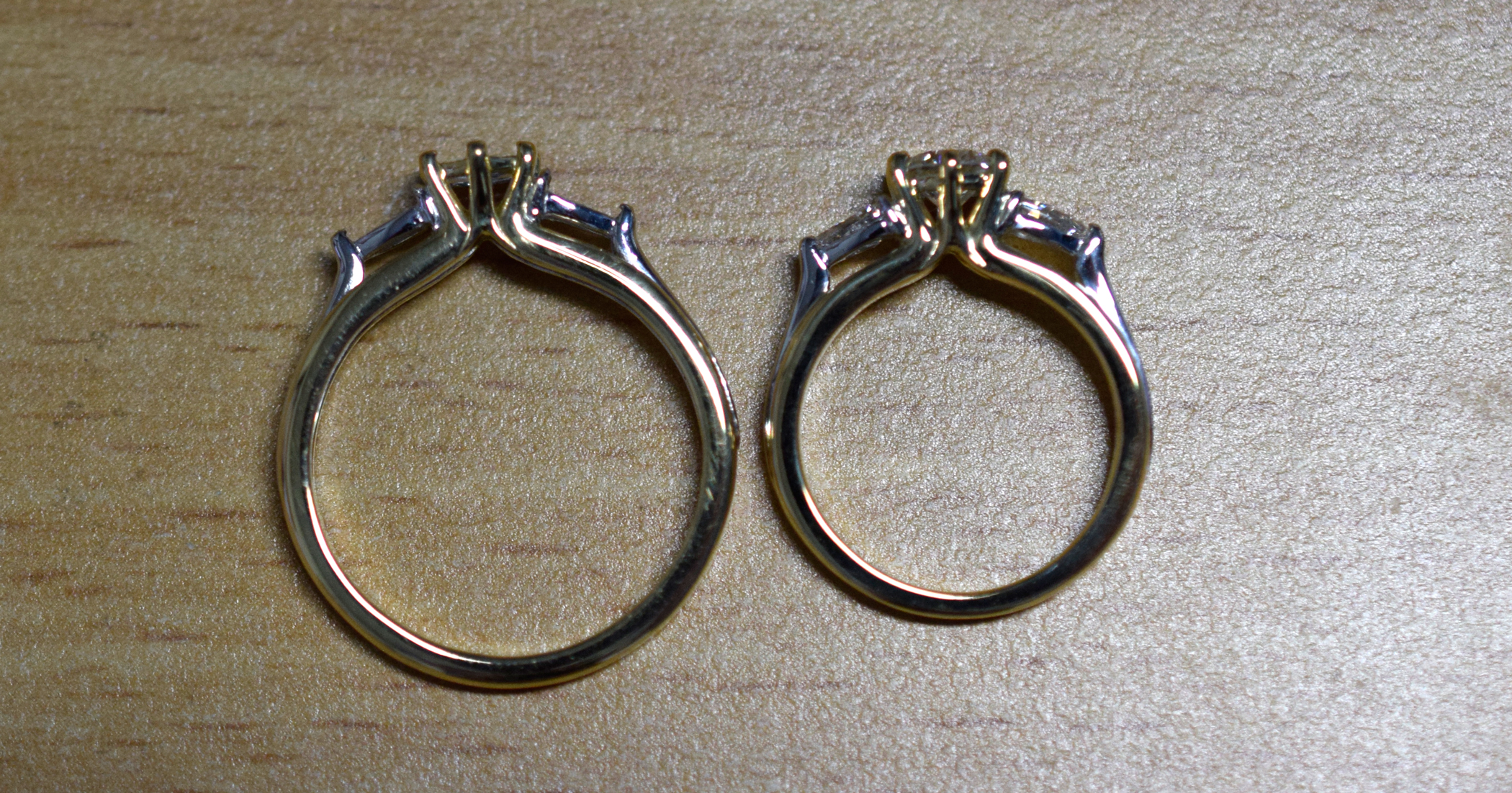 Size P and F.5 during the transfer of the diamonds.