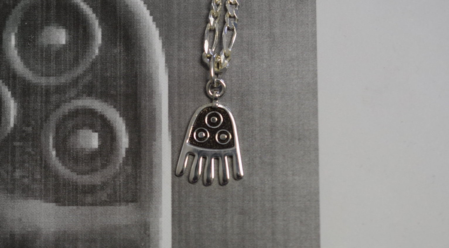 The replacement pendant and chain.