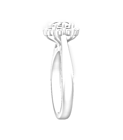 Clear passage for a straight wedding ring.