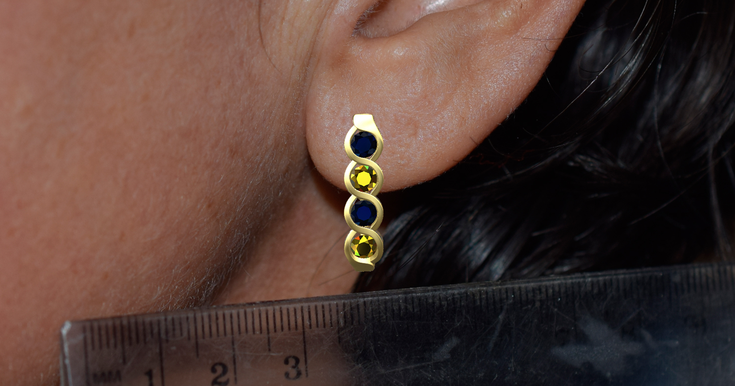 Digital mockup of the design scaled to the customers ear