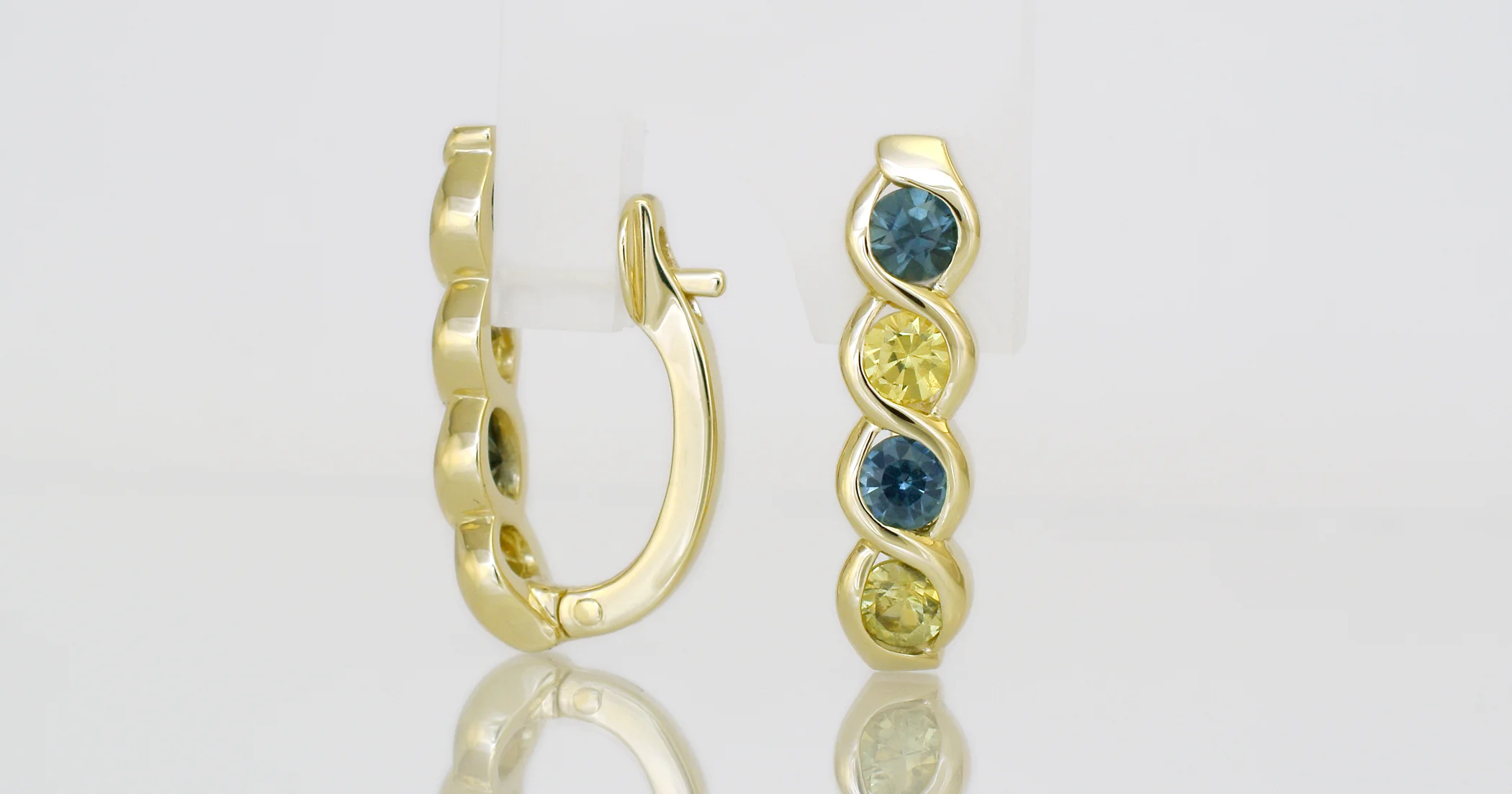 Finished earrings in 18ct yellow gold