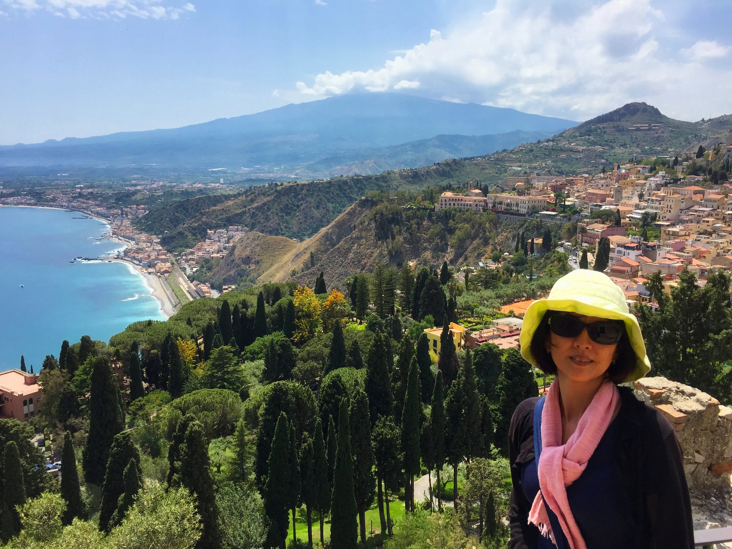  The view from Taormina down to the coast. 