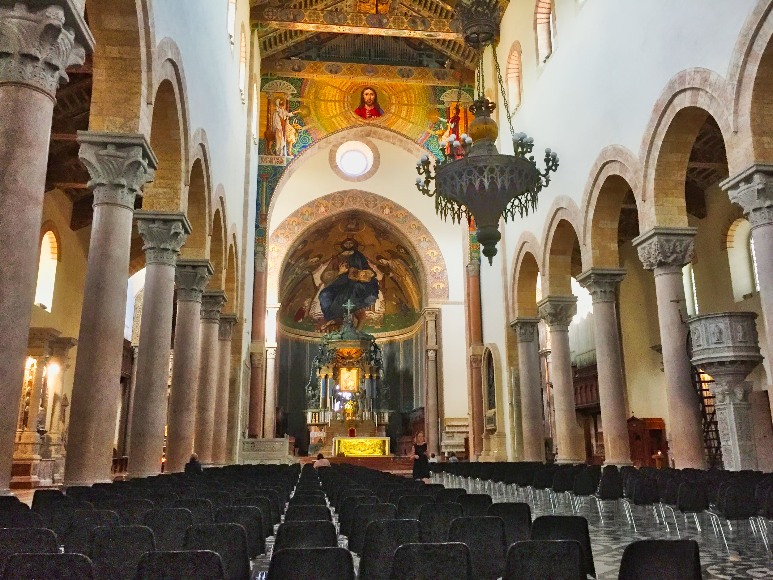  Inside of the Catholic Church in Messina. 