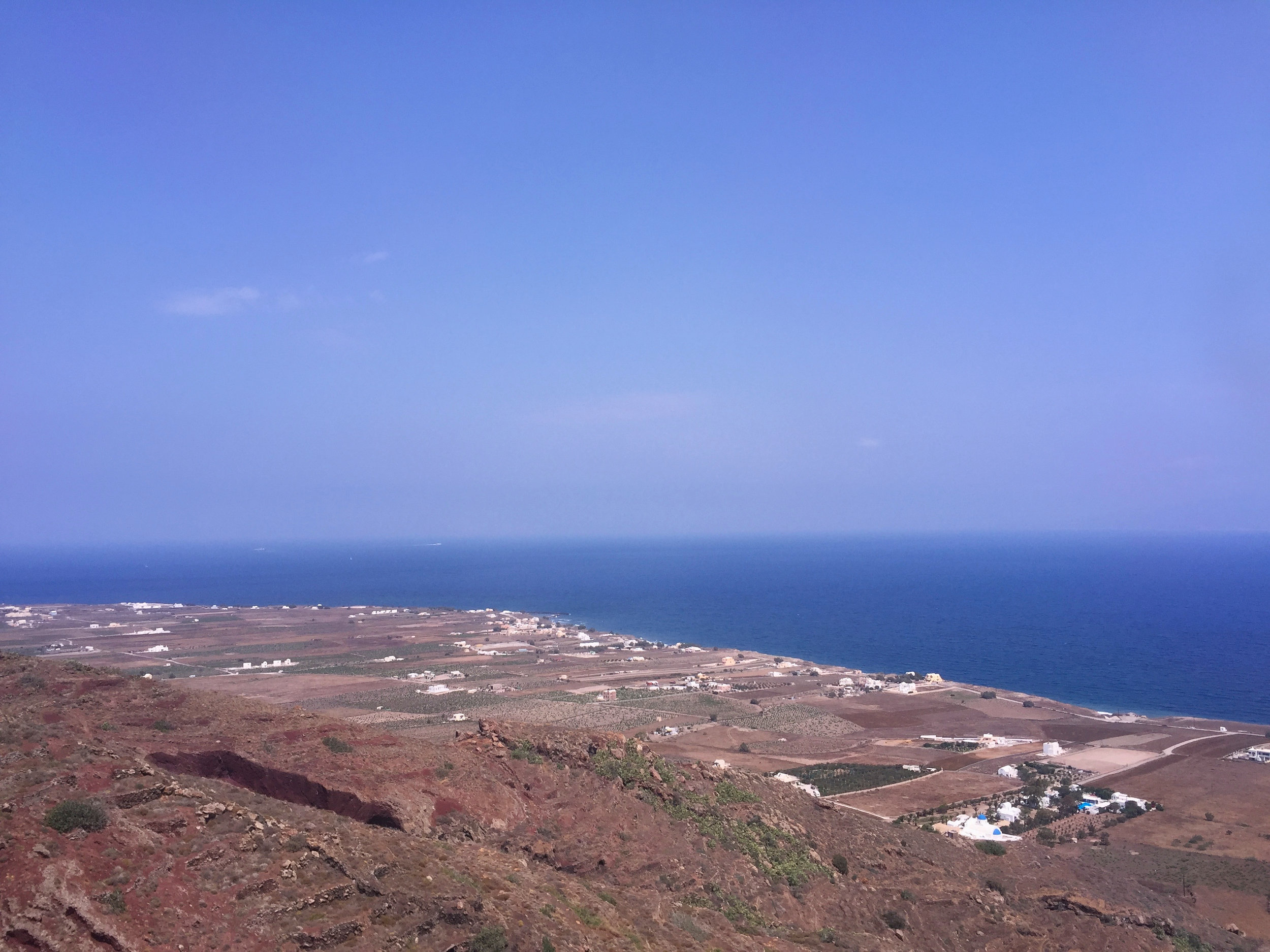  The bus trip from Oia to Fira showed us the back of the island that is used for farming. 