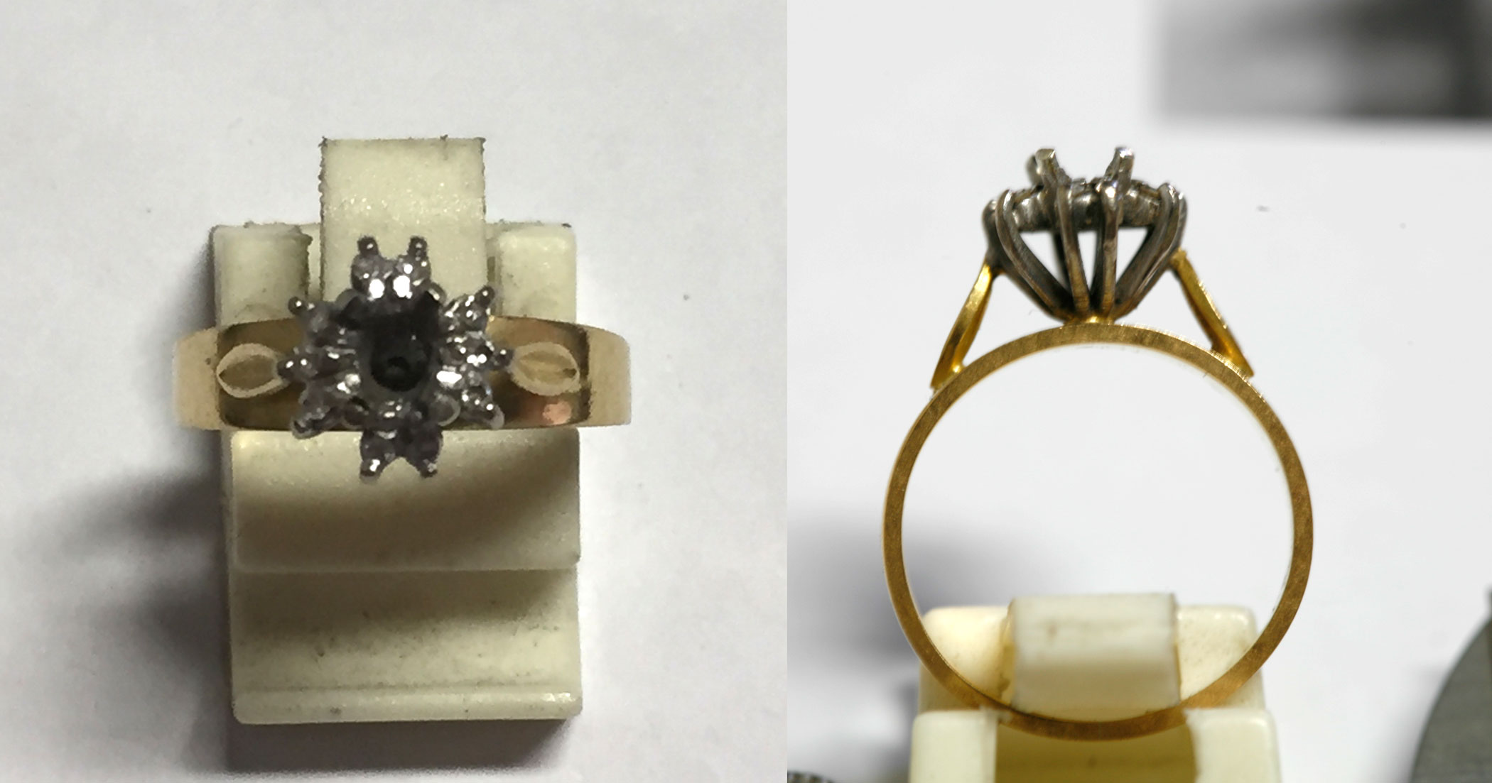 Broken ring for repair.