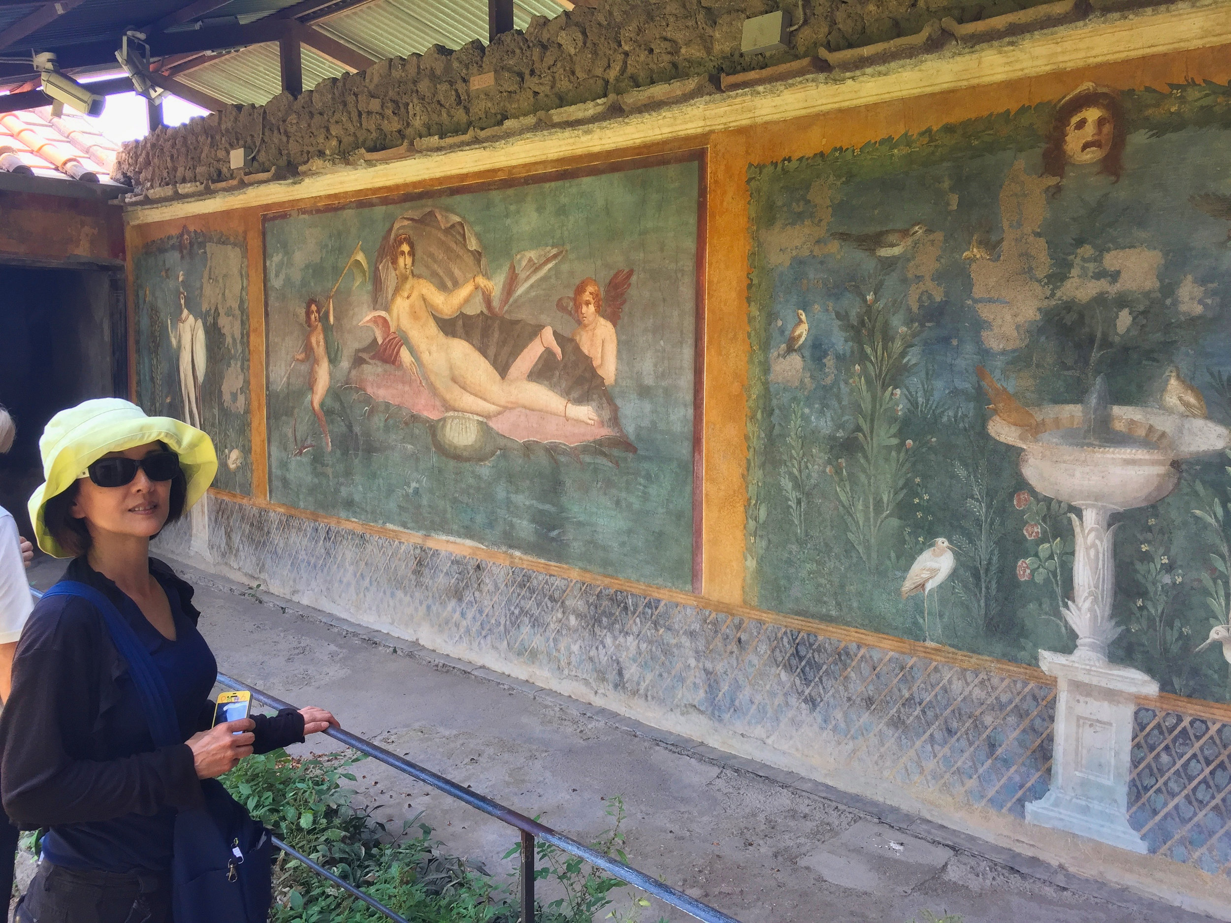 Artwork in a houses courtyard.