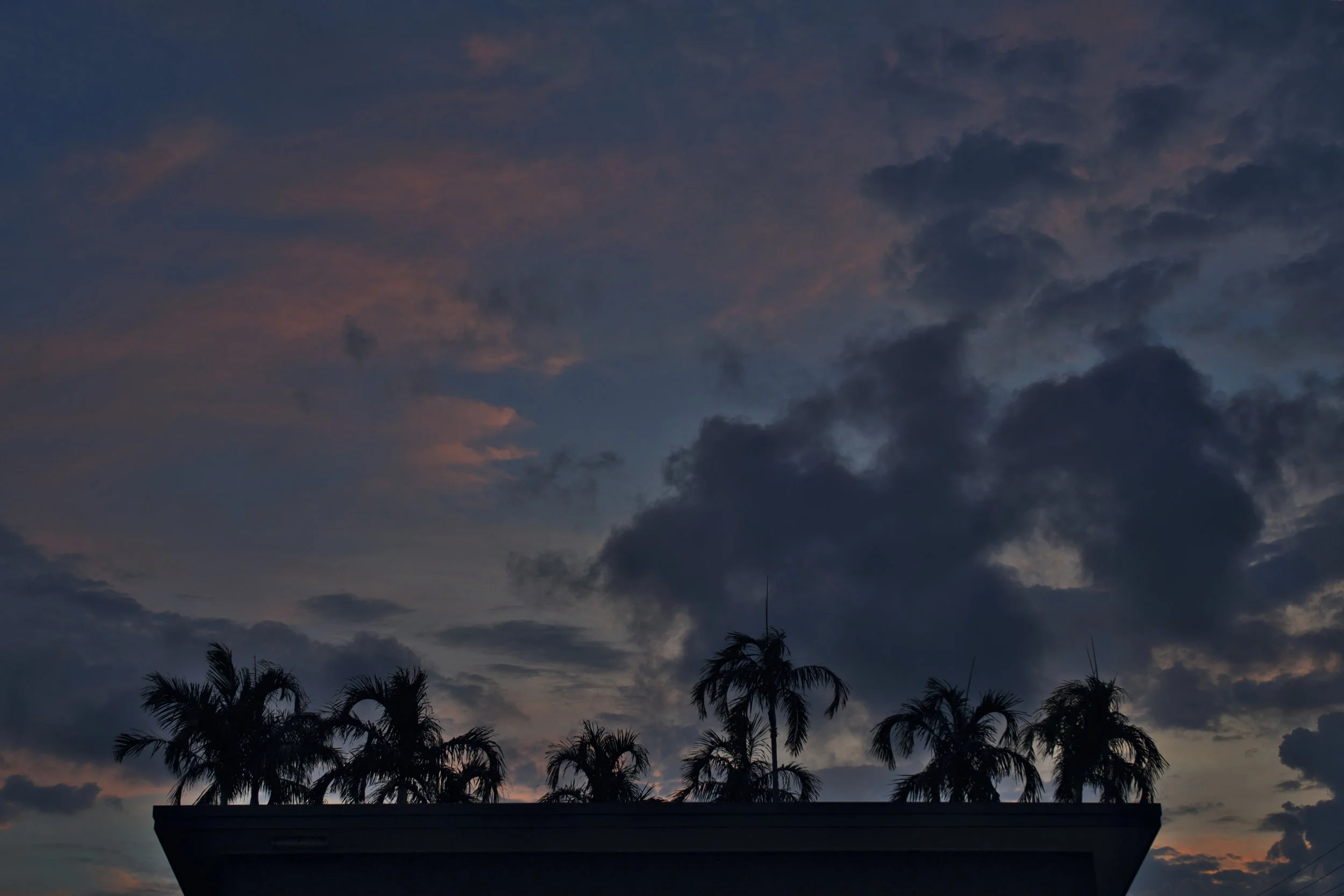 Sunset over the park maintenance shed as I left one day.