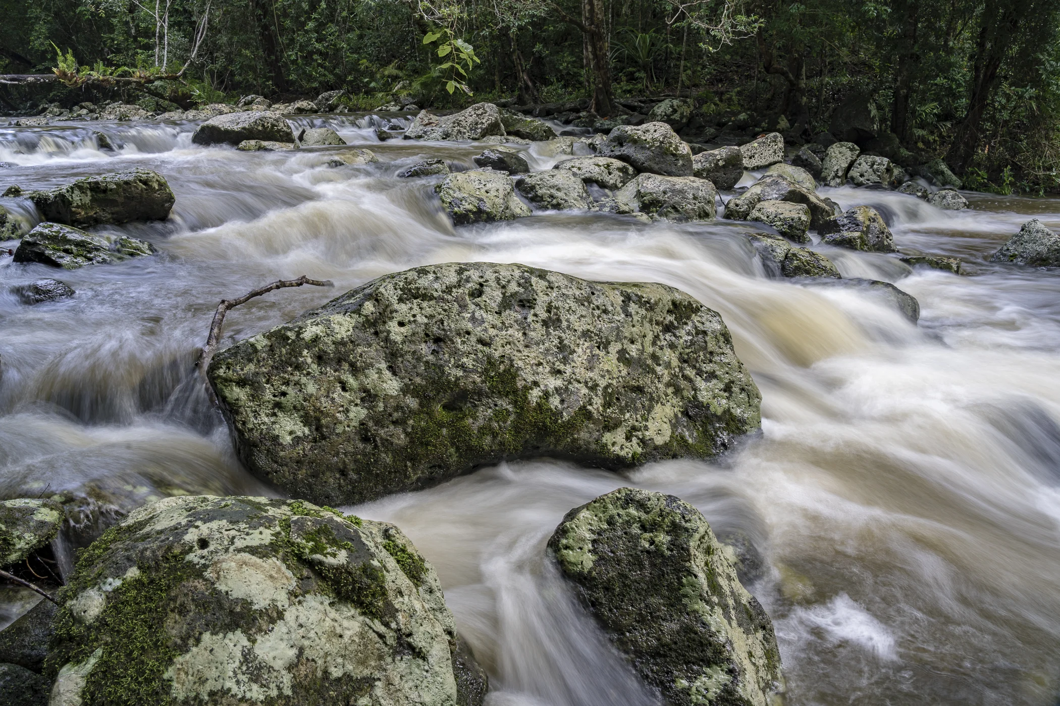 Mobo Creek in full flow.