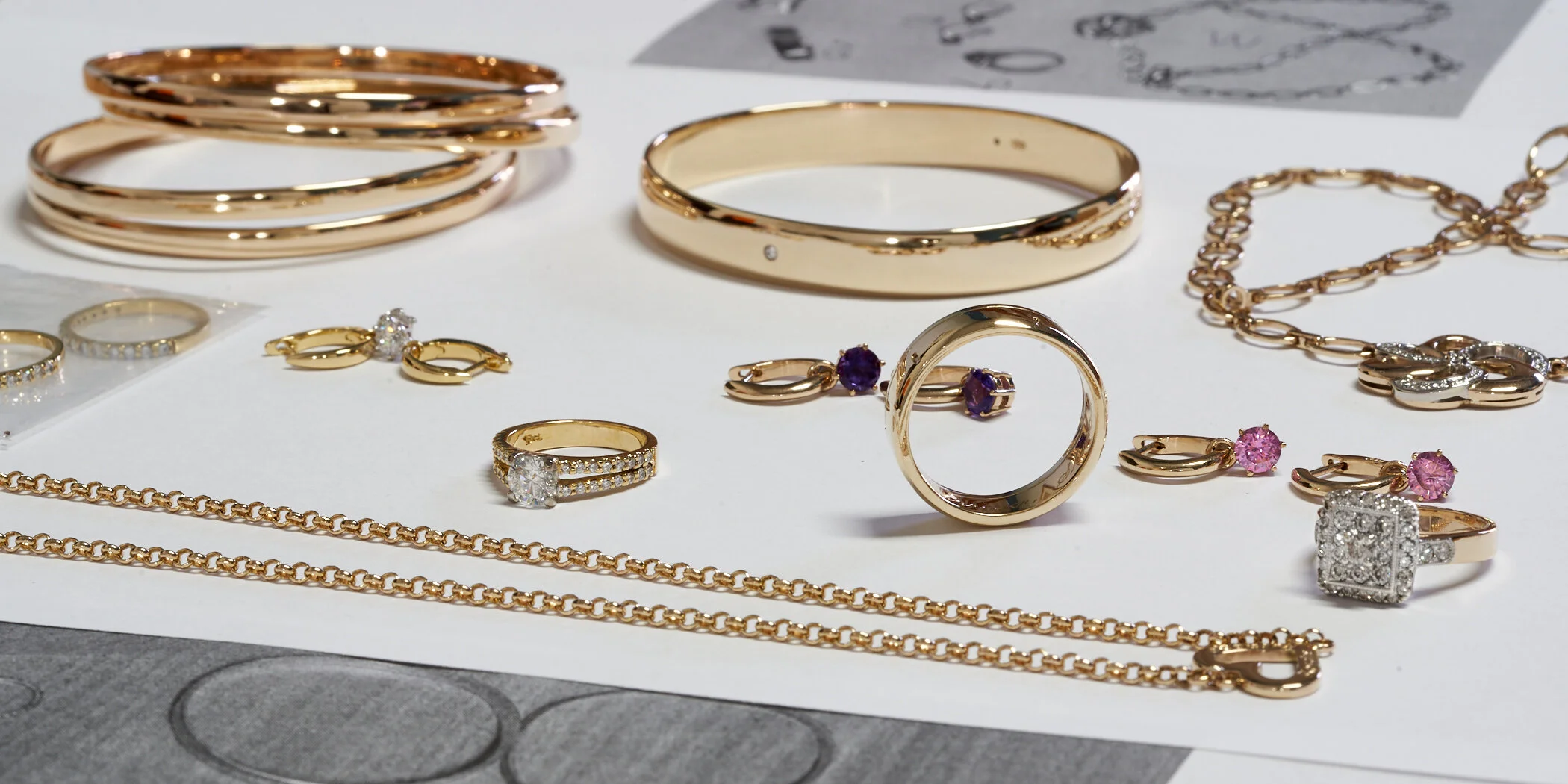 Some of the jewellery I have made for a customer over the last 15 years in for a free checkup and clean this week.