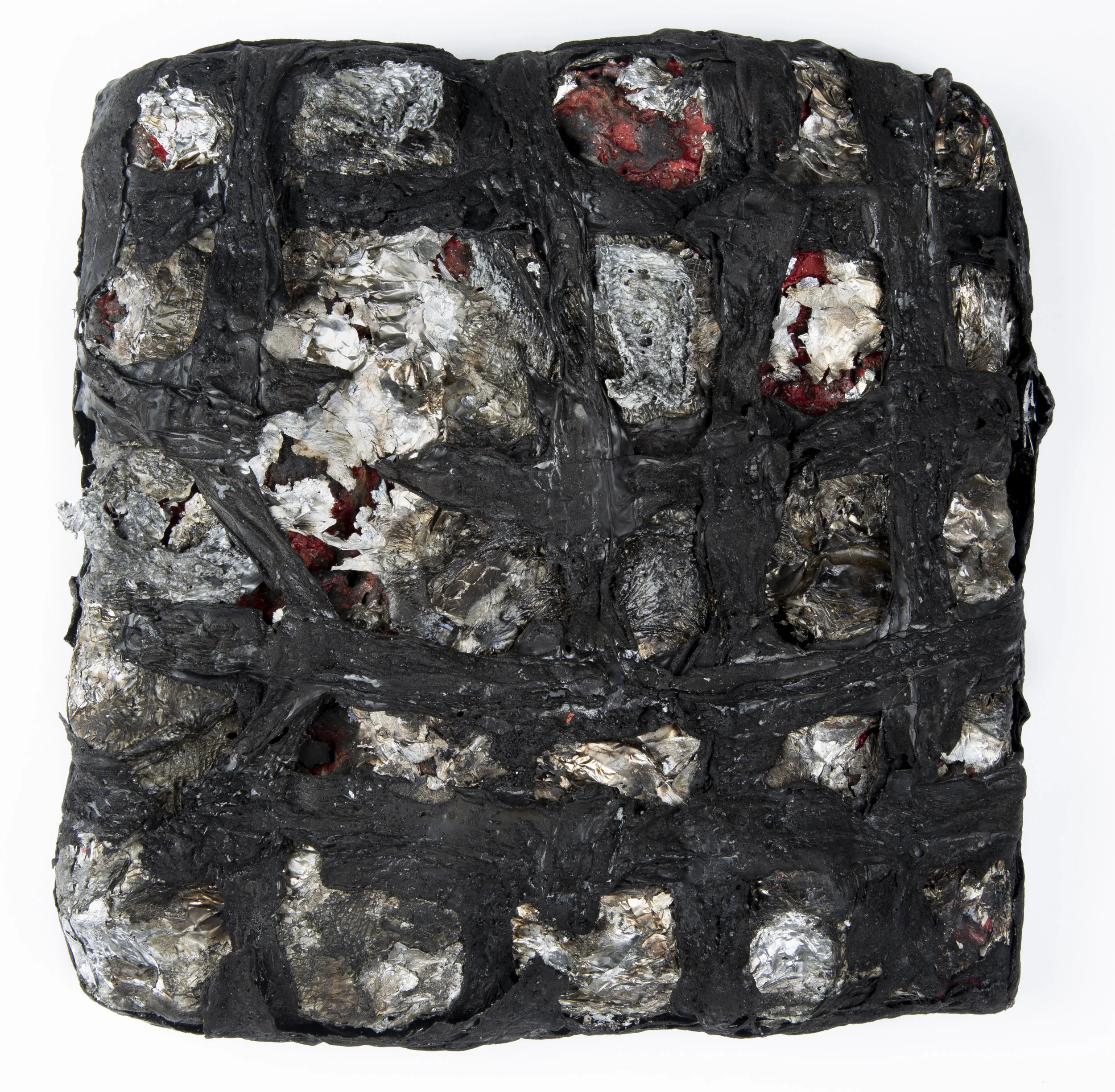 8 x 8 x 2 inches, mixed media on canvas, 2018