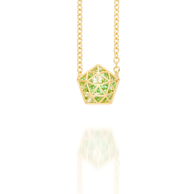 Mint Garnet Pentagon Pendant