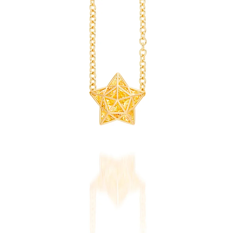 Yellow Sapphire Star Pendant