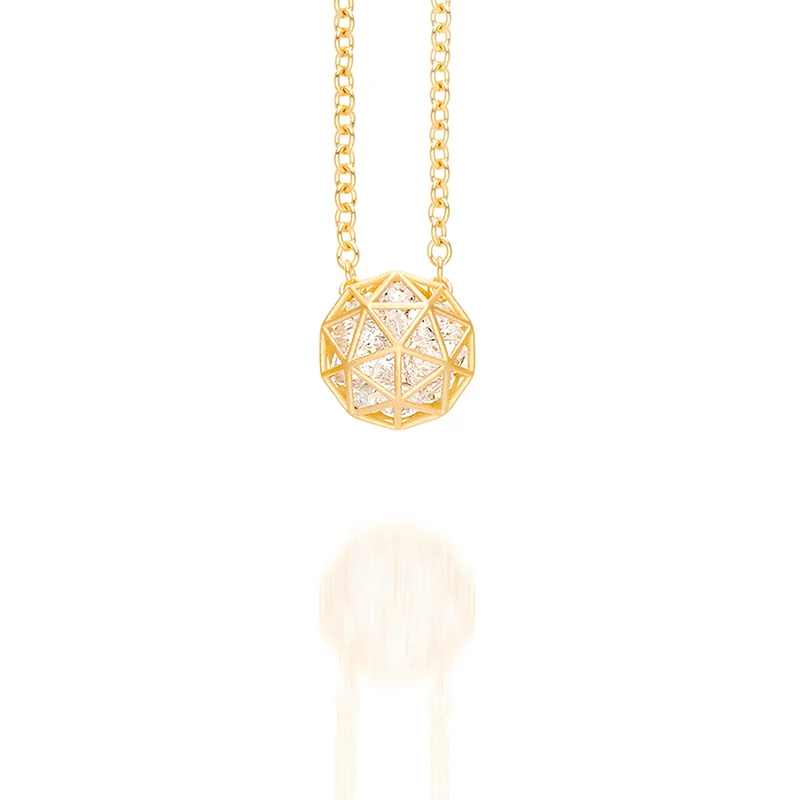 White Sapphire Decagon Pendant