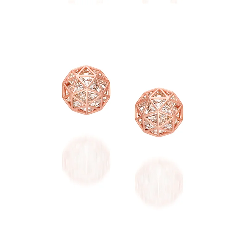Champagne Diamond Decagon Studs