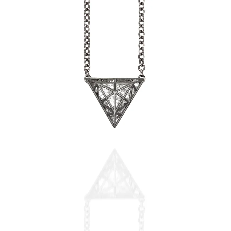 Grey Diamond Triangle Pendant
