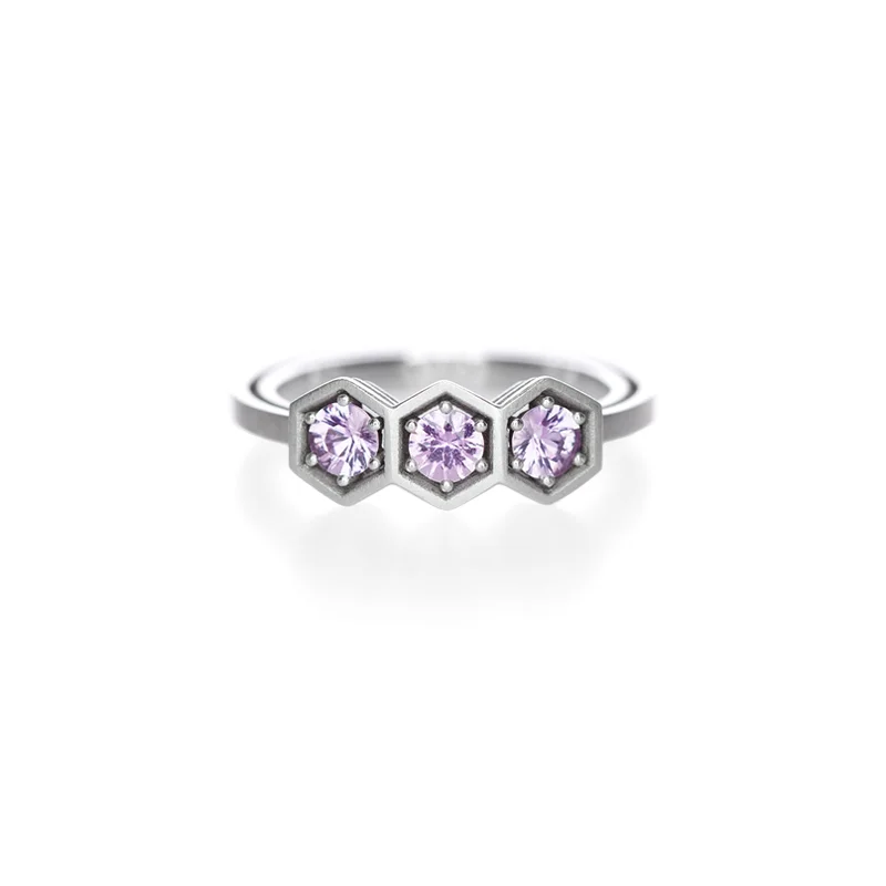 Lavender Sapphire Three-Stone Ring - LIMITED EDITION