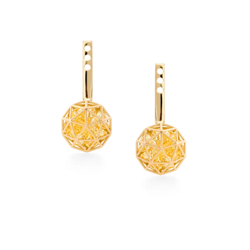 Yellow Sapphire Decagon Ear Jackets