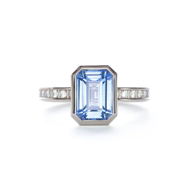 Blue Sapphire Solitaire Ring LIMITED EDITION — ROULE CO • NEW YORK