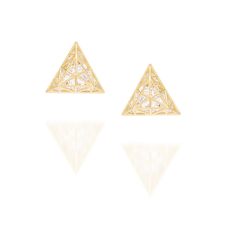 White Sapphire Triangle Studs