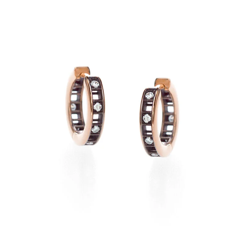 Open-set White Diamond Petite Hoops