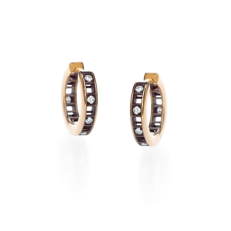 Open-set White Diamond Petite Hoops