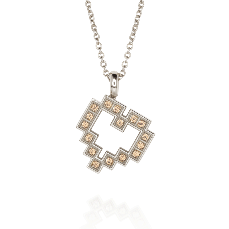 Champagne Diamond X-Stitch Initial Pendant