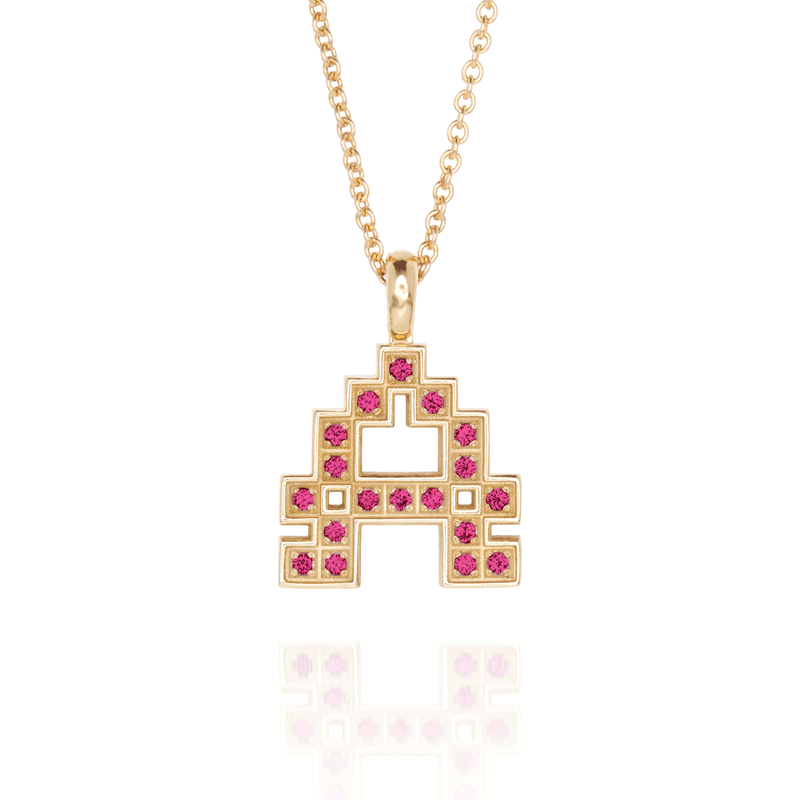 Ruby X-Stitch Initial Pendant
