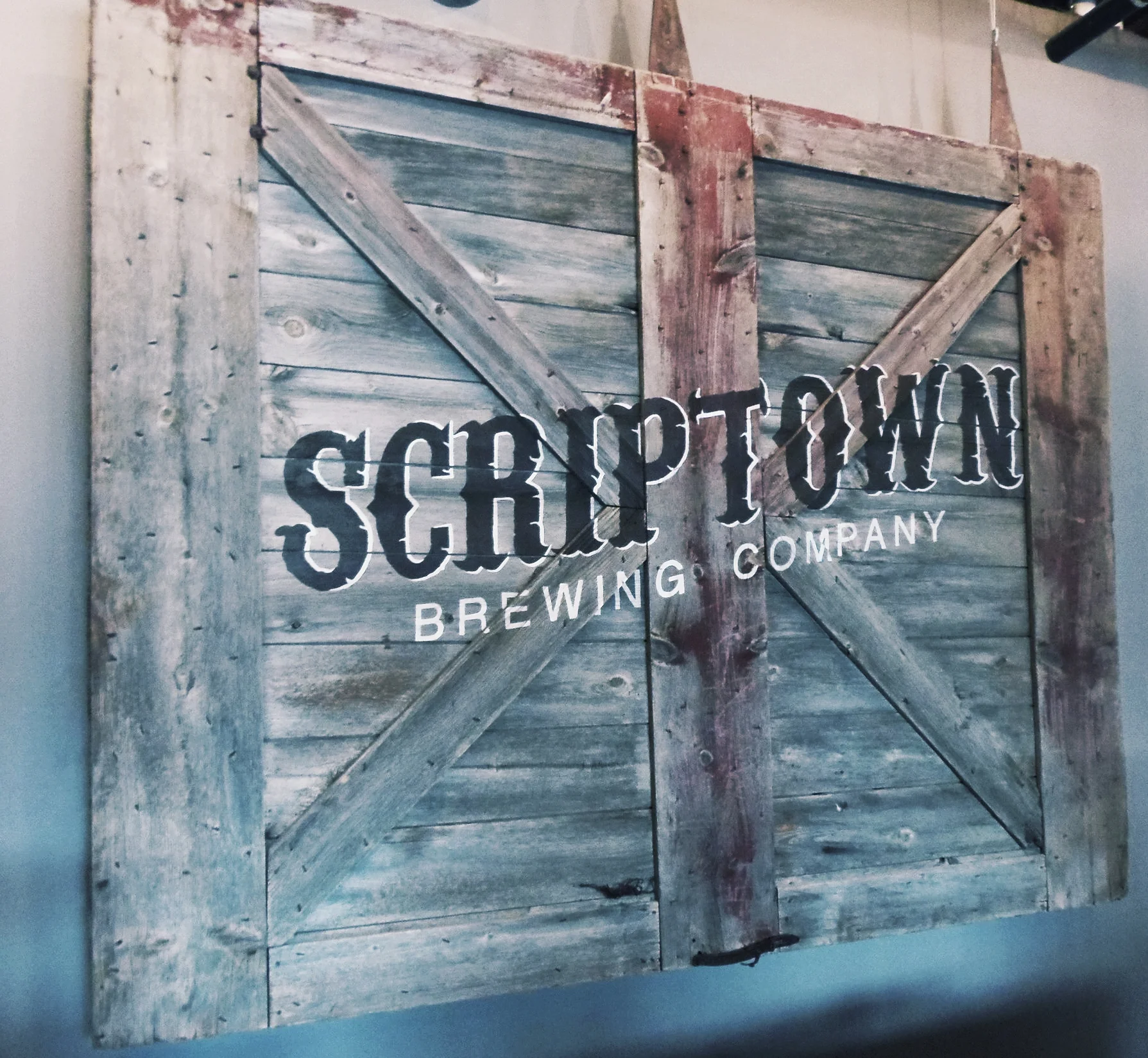 Just one of the unique wall hangings in the taproom