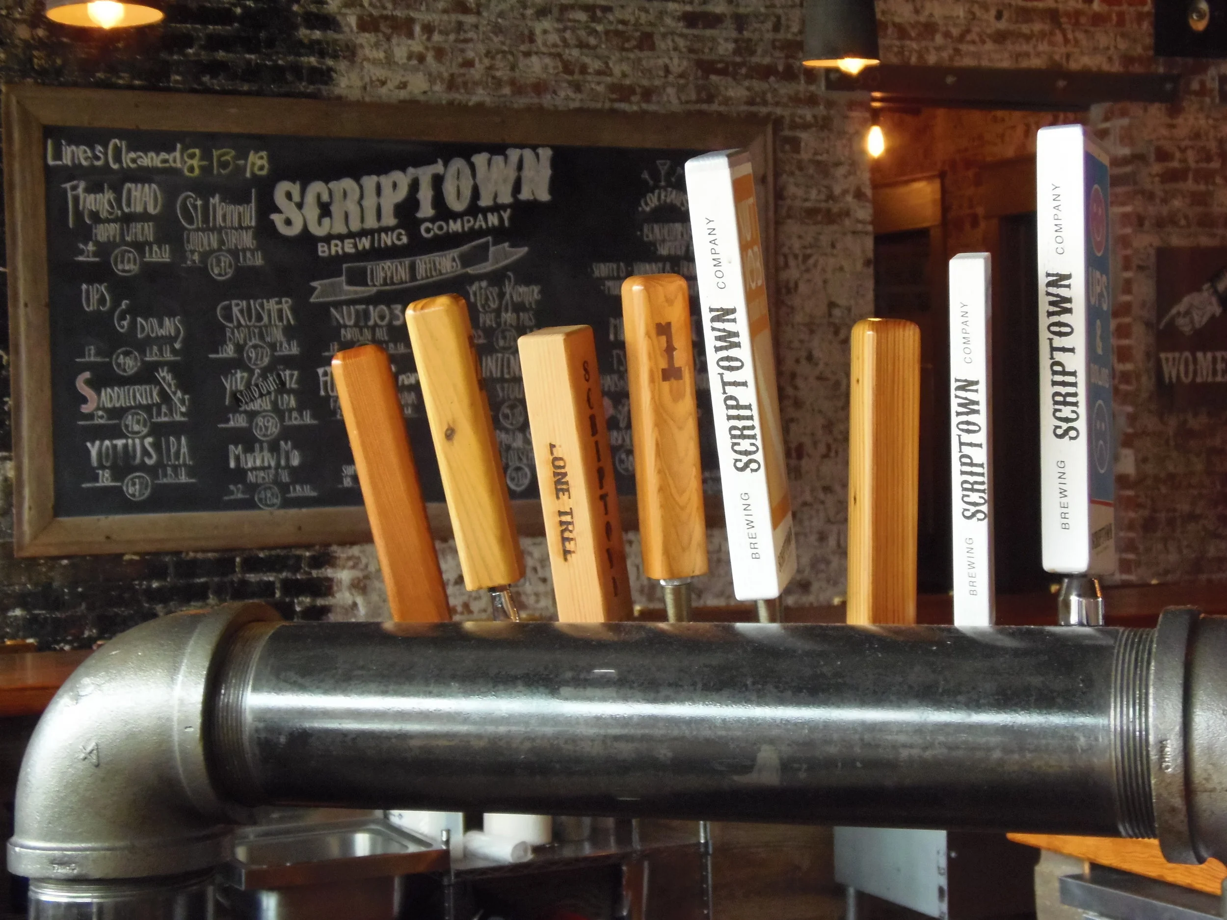 The very cool tap handles that you see when you walk in the taproom