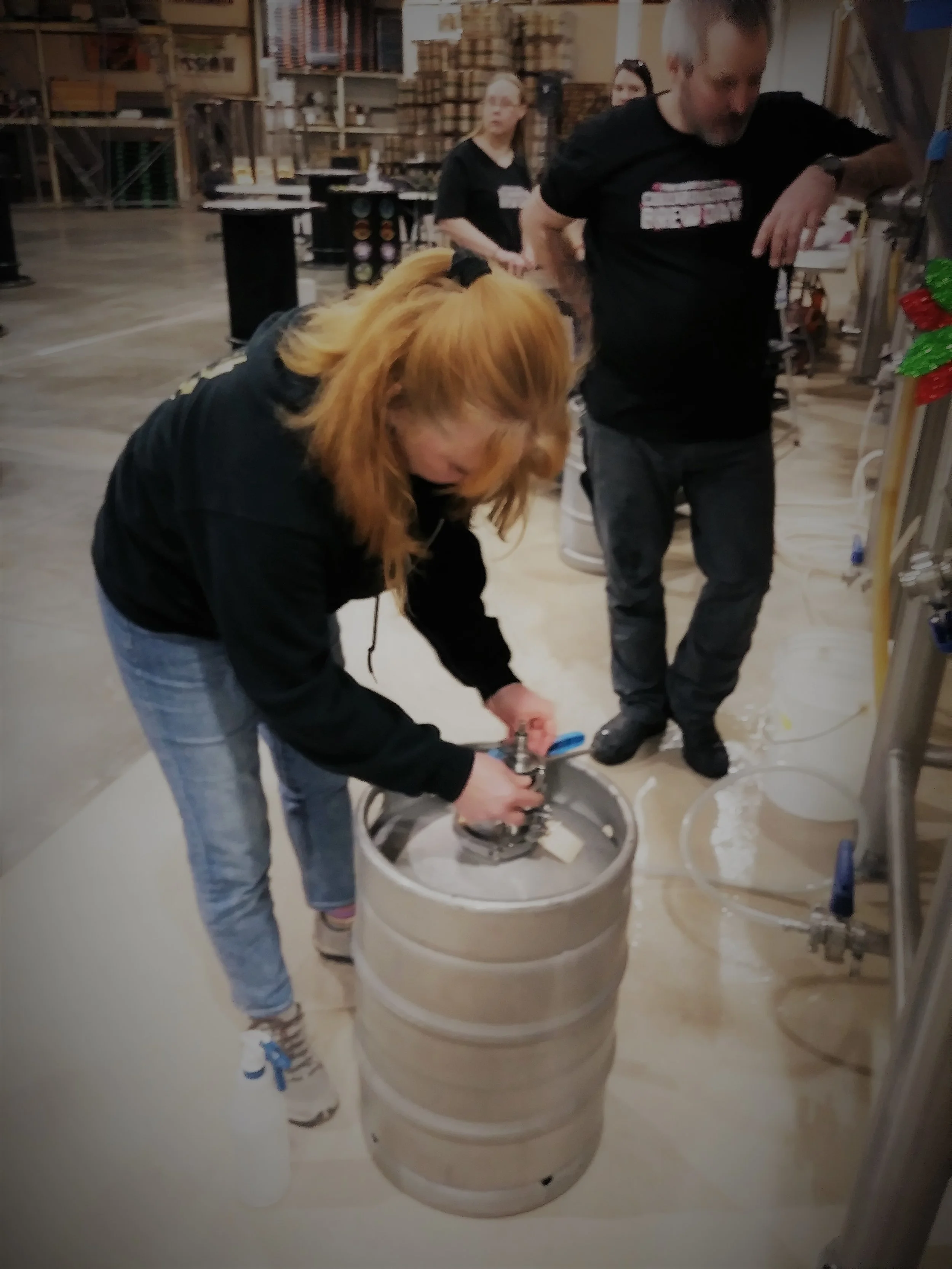 Getting the yeast ready to go into the fermenter