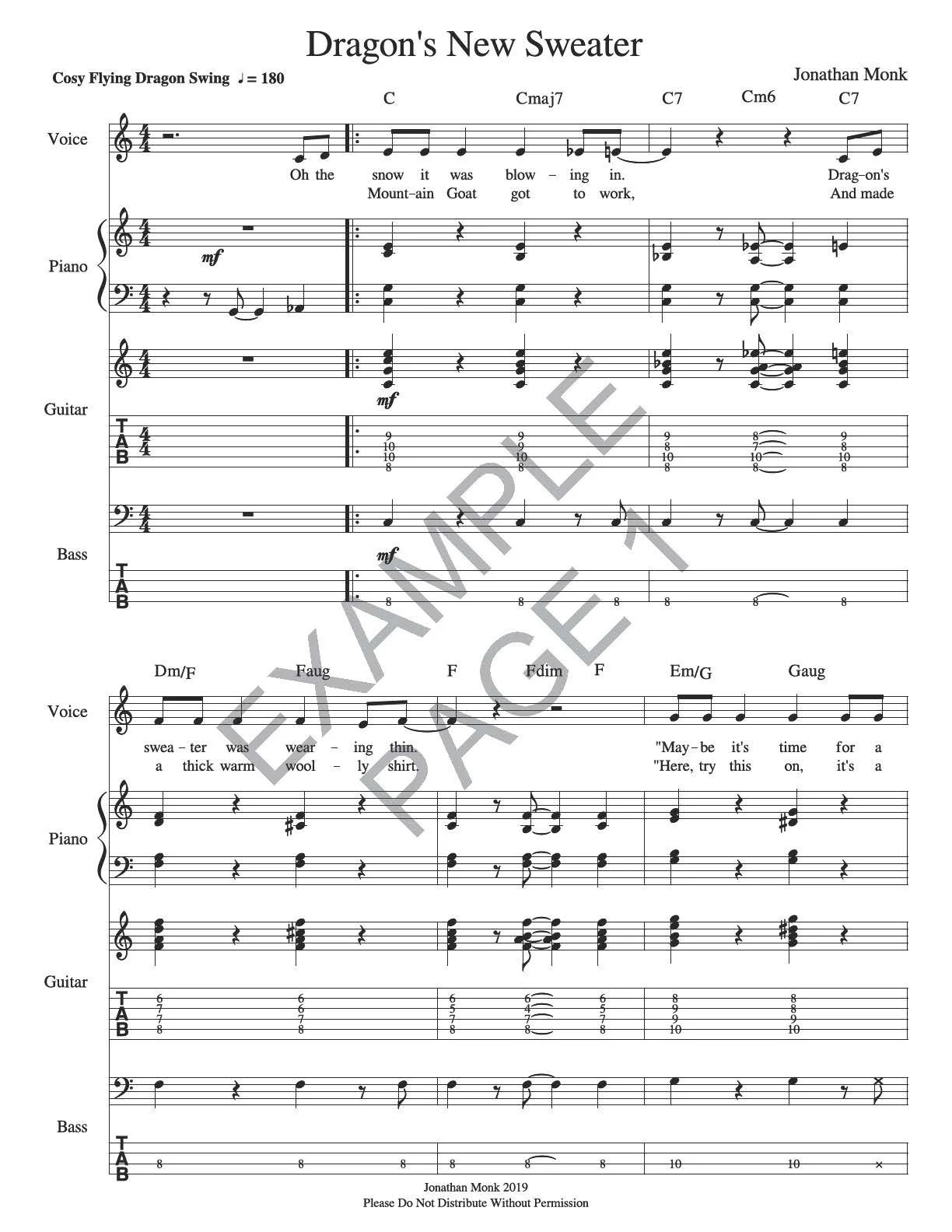 Dragon's New Sweater - Full Score