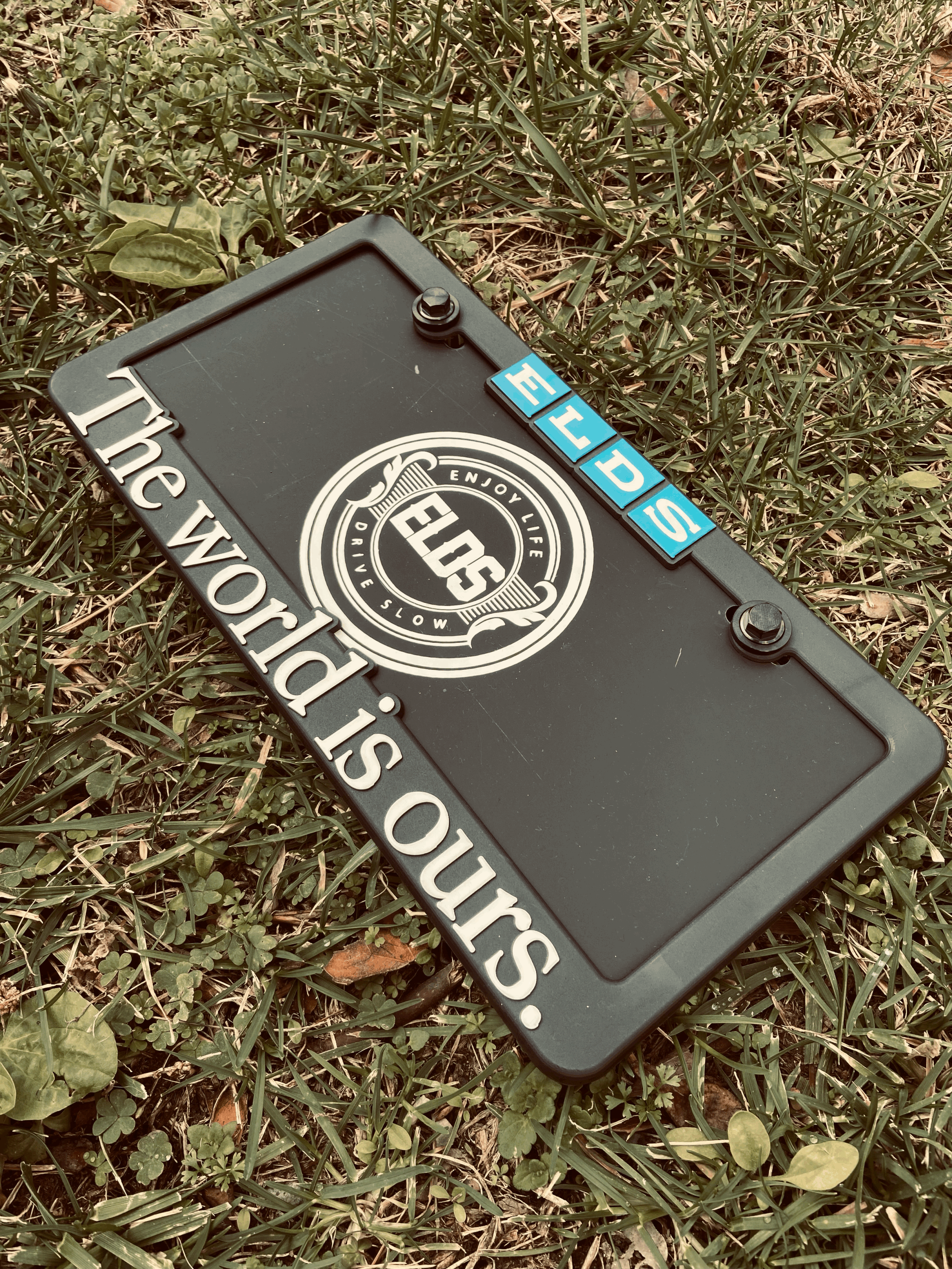 World Is Ours plate frame