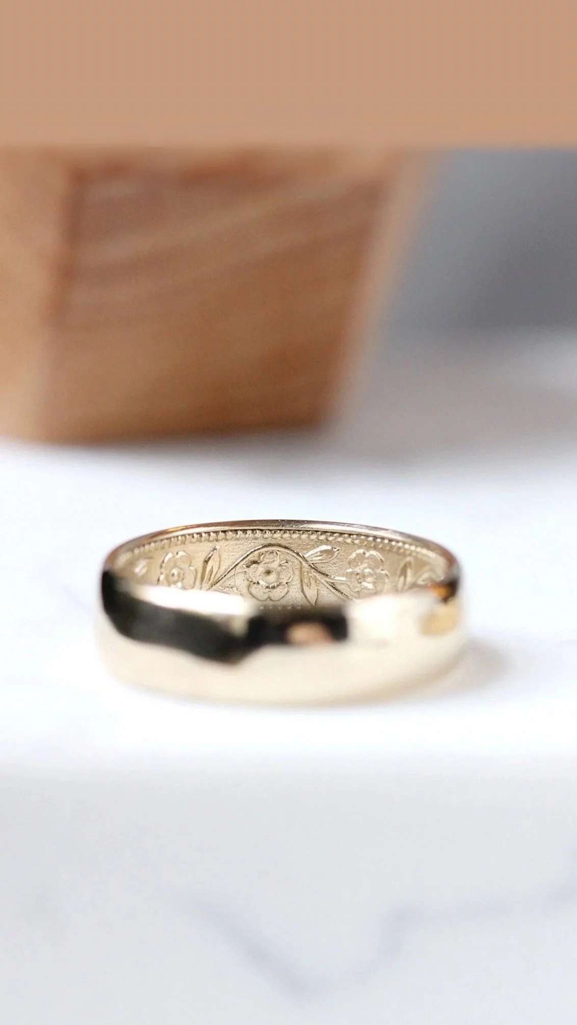 Domed Petunia Wedding Band