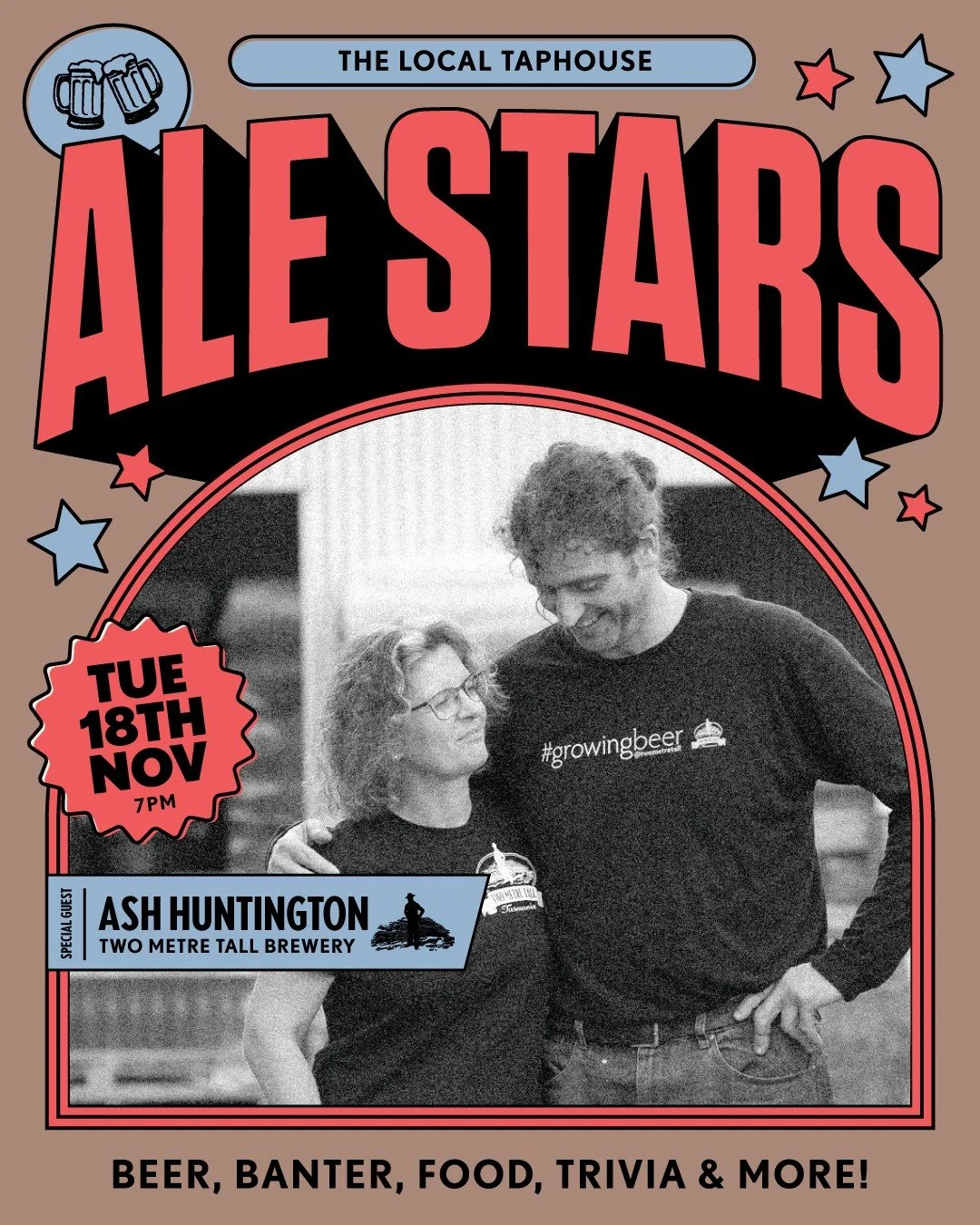 This month’s Ale Stars guest is Ash from Two Metre Tall Brewery! Tickets → link in bio π»
Two Metre Tall Brewery has been crafting beers in their converted Derwent Valley shearing shed for nearly 20 years. Using ingredients from their far