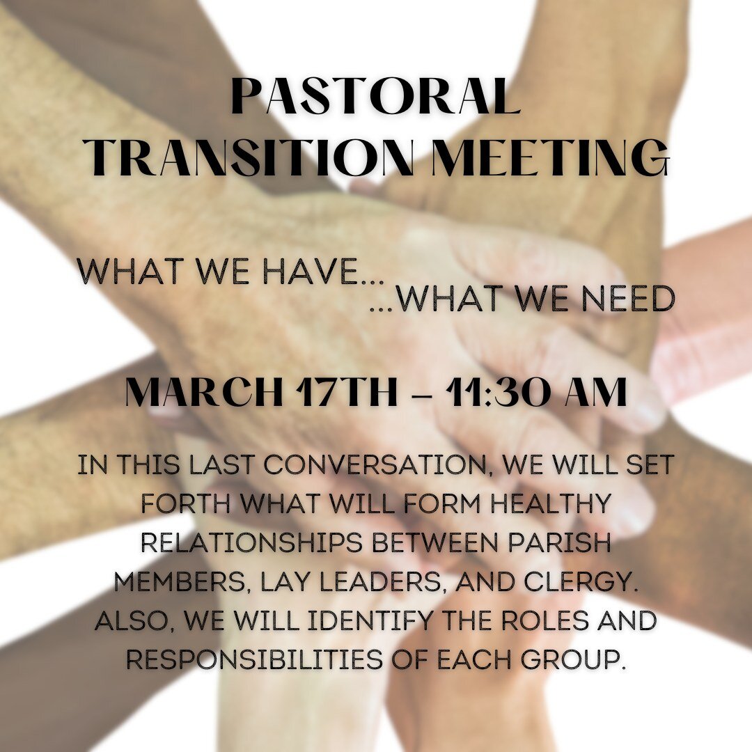 In this last conversation, we will set forth what will form healthy relationships between parish members, lay leaders, and clergy. also, we will identify the roles and responsibilities of each group.