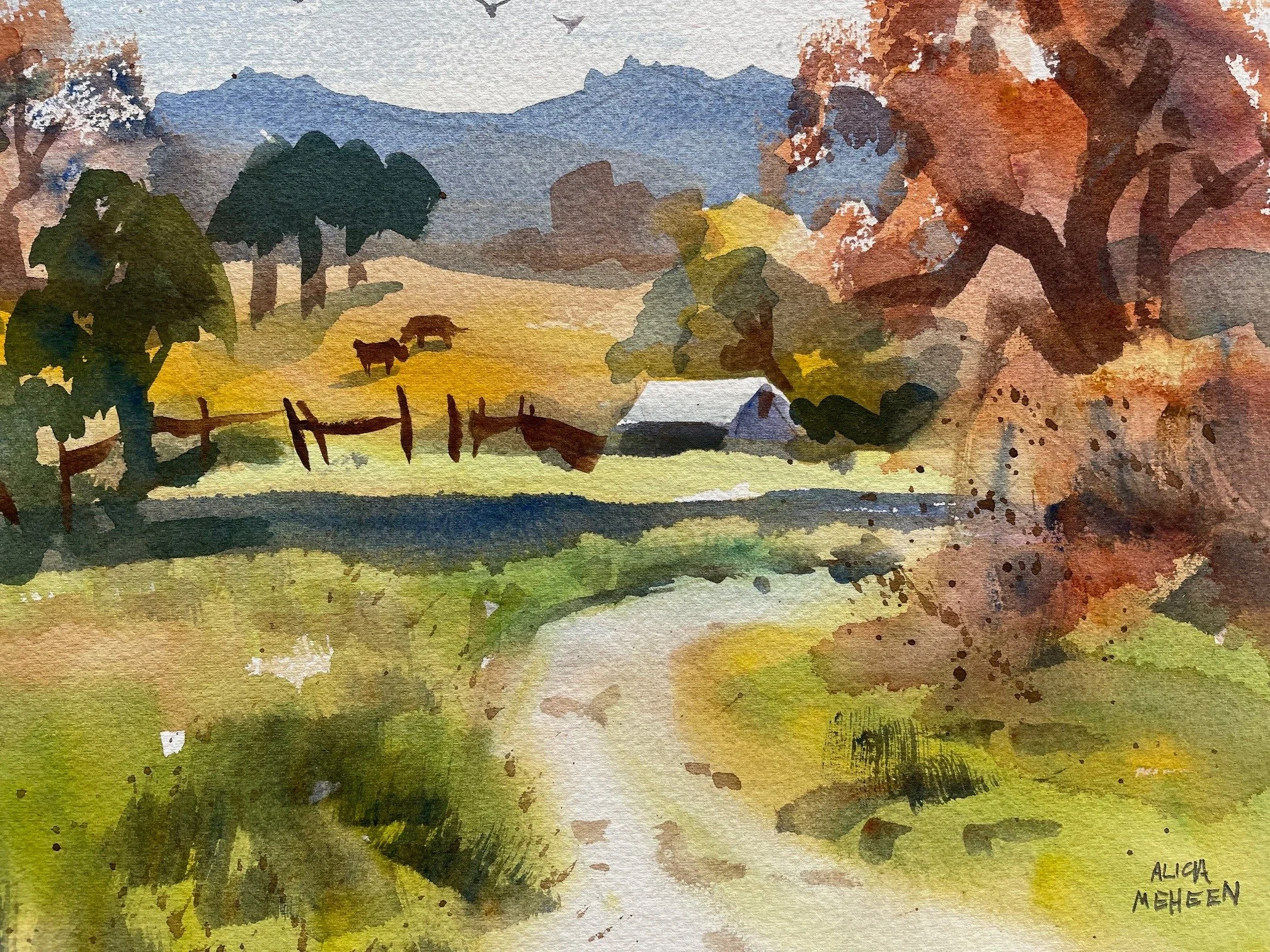 Check out this sneak peek of one of the paintings in our upcoming 18th Annual Art in the Pastures of Heaven fundraiser on September 12th!  The artist is Alicia Meheen, and the painting is titled 'In Toro Park'.

Our event will feature:
- a silent auc