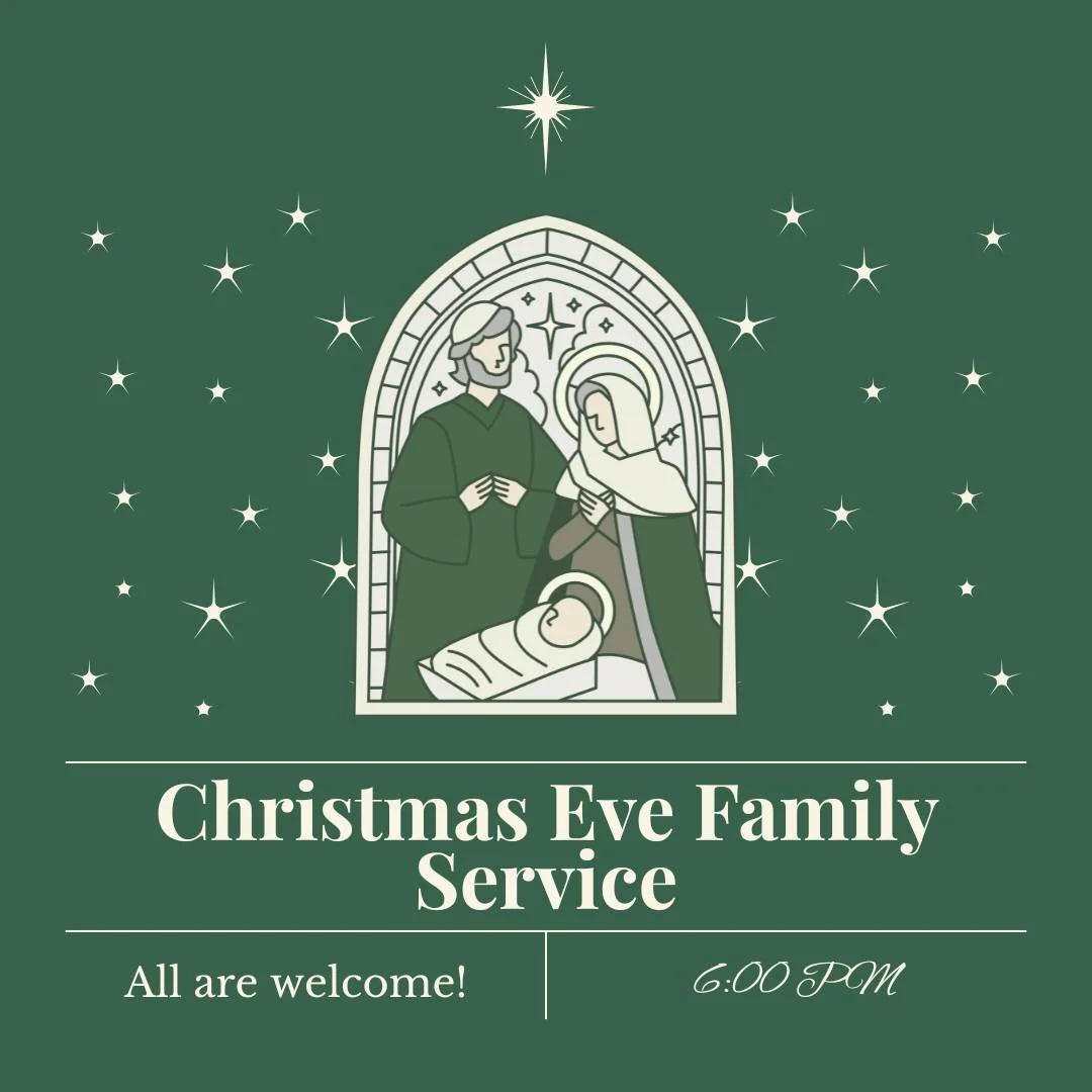 Join us tomorrow evening for our Christmas Eve Family Service @ 6 PM.  All are welcome!
