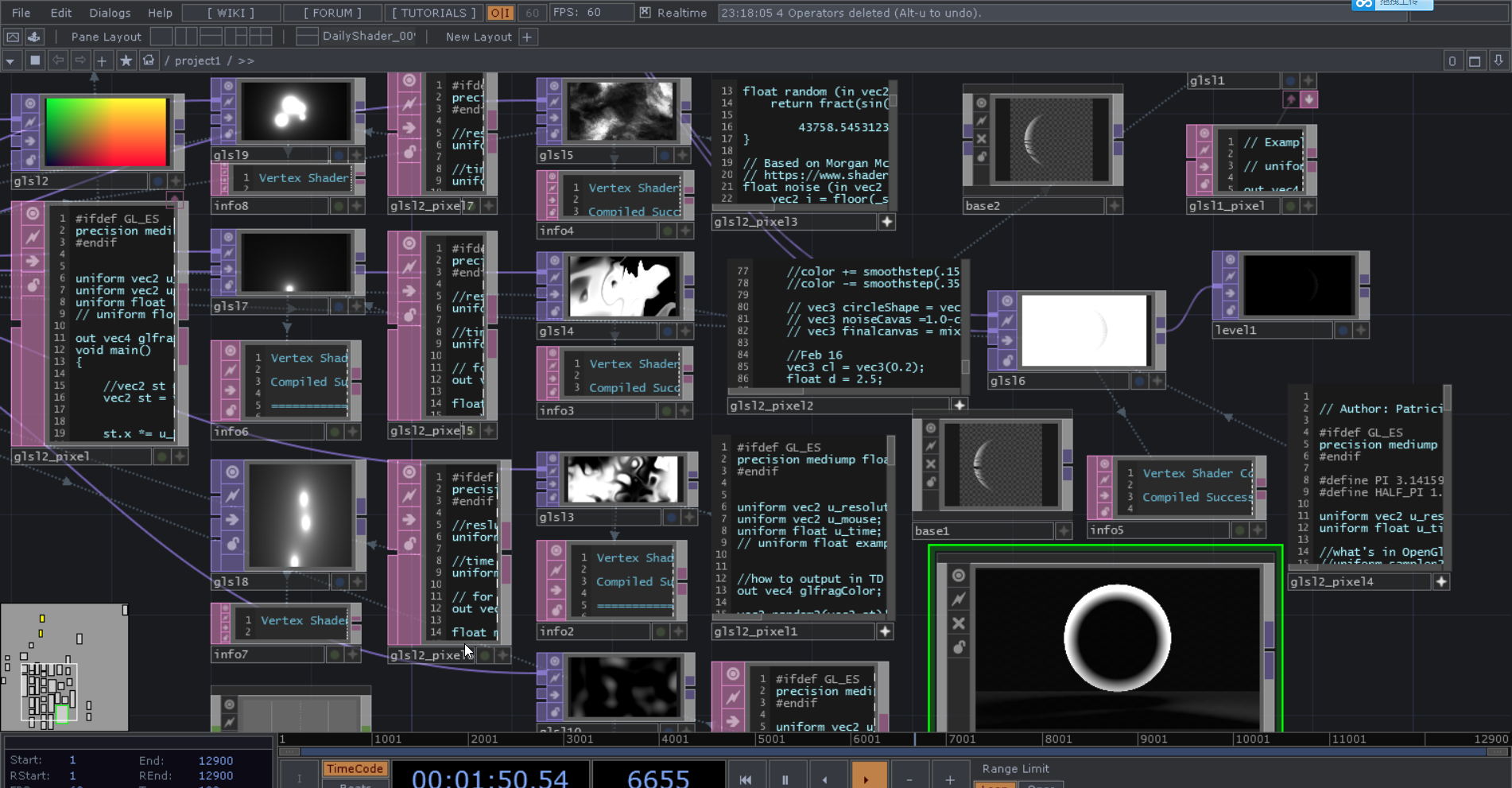 Daily Practices of the GLSL Patches in Touchdesigner