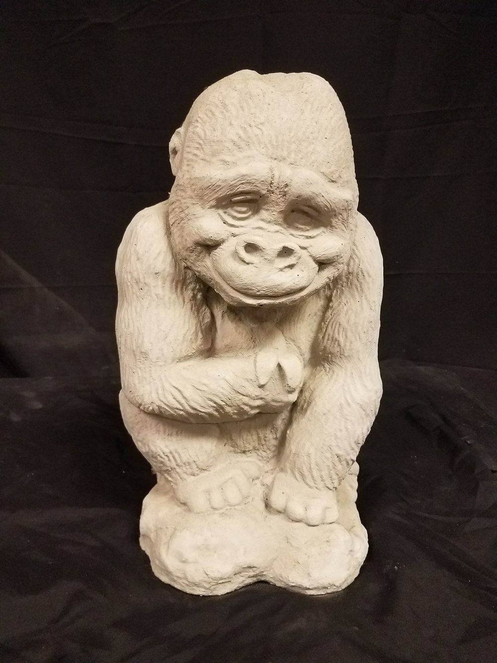H and I Stone Casting, LLC * Statuary * S-54 Gorilla Holding a Banana Statue  1
